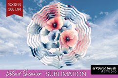 Spring Blossom Wind Spinner Sublimation PNG - Flowers Round Product Image 1
