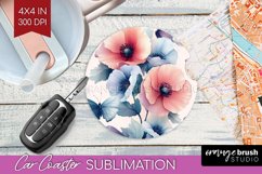 Spring Blossom Car Coaster - Flowers Coaster PNG Sublimation Product Image 1