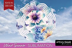 Spring Blossom Wind Spinner Sublimation PNG - Flowers Round Product Image 1