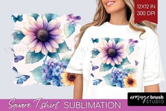 Spring Blossom Square Tshirt Background - Flowers PNG Product Image 1
