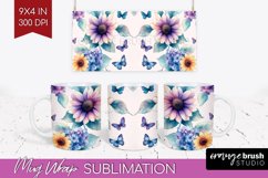 Spring Blossom Mug Wrap - Flowers Mug PNG Sublimation Product Image 1