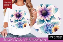 Spring Blossom Round Tshirt Background - Flowers PNG Product Image 1