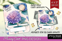 Thank You Money Card PNG - Flowers Money Card Holder Product Image 1