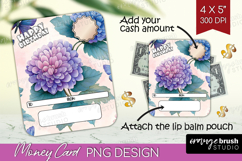 Happy Birthday Money Card PNG - Flowers Money Card Holder Product Image 1