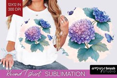 Spring Blossom Round Tshirt Background - Flowers PNG Product Image 1