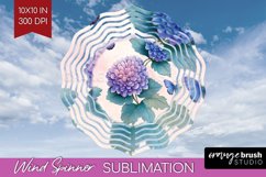 Spring Blossom Wind Spinner Sublimation PNG - Flowers Round Product Image 1