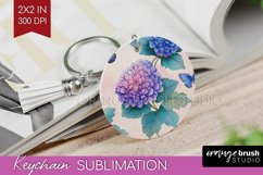 Spring Blossom Keychain PNG - Flowers Keychain Sublimation Product Image 1
