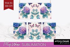 Spring Blossom Mug Wrap - Flowers Mug PNG Sublimation Product Image 1
