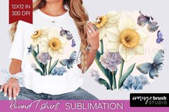 Spring Blossom Round Tshirt Background - Flowers PNG Product Image 1