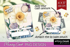Thank You Money Card PNG - Flowers Money Card Holder Product Image 1