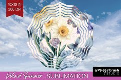 Spring Blossom Wind Spinner Sublimation PNG - Flowers Round Product Image 1