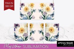 Spring Blossom Mug Wrap - Flowers Mug PNG Sublimation Product Image 1