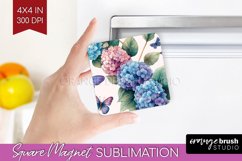 Spring Blossom Magnet Sublimation - Flowers Square Magnet Product Image 1