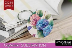 Spring Blossom Keychain PNG - Flowers Keychain Sublimation Product Image 1