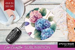 Spring Blossom Car Coaster - Flowers Coaster PNG Sublimation Product Image 1