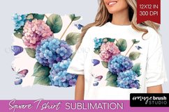 Spring Blossom Square Tshirt Background - Flowers PNG Product Image 1