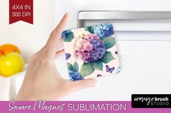 Spring Blossom Magnet Sublimation - Flowers Square Magnet Product Image 1