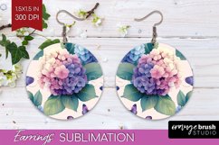 Spring Blossom Round Earrings - Flowers PNG Sublimation Product Image 1