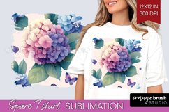 Spring Blossom Square Tshirt Background - Flowers PNG Product Image 1