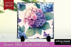 Spring Blossom Slate PNG - Flowers Square Slate Sublimation Product Image 1