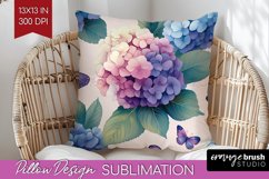 Spring Blossom Pillow Sublimation - Flowers Pillow Cover PNG Product Image 1