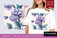 Spring Blossom Square Tshirt Background - Flowers PNG Product Image 1