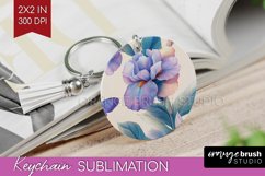 Spring Blossom Keychain PNG - Flowers Keychain Sublimation Product Image 1