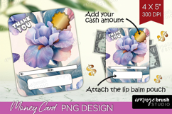Thank You Money Card PNG - Flowers Money Card Holder Product Image 1