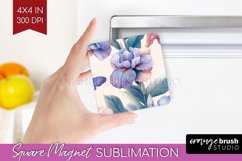 Spring Blossom Magnet Sublimation - Flowers Square Magnet Product Image 1