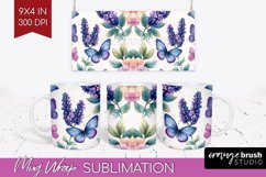 Spring Blossom Mug Wrap - Flowers Mug PNG Sublimation Product Image 1