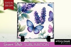Spring Blossom Slate PNG - Flowers Square Slate Sublimation Product Image 1