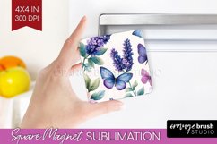 Spring Blossom Magnet Sublimation - Flowers Square Magnet Product Image 1