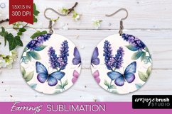Spring Blossom Round Earrings - Flowers PNG Sublimation Product Image 1