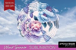 Spring Blossom Wind Spinner Sublimation PNG - Flowers Round Product Image 1