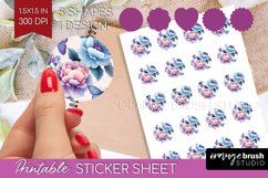 Spring Blossom Round Sticker - Flowers Printable Sticker Product Image 1