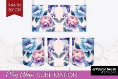 Spring Blossom Mug Wrap - Flowers Mug PNG Sublimation Product Image 1