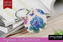 Spring Blossom Keychain PNG - Flowers Keychain Sublimation Product Image 1