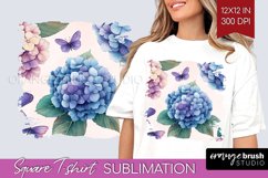 Spring Blossom Square Tshirt Background - Flowers PNG Product Image 1