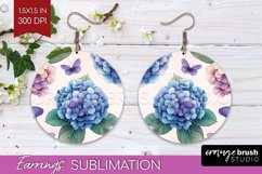 Spring Blossom Round Earrings - Flowers PNG Sublimation Product Image 1