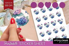 Spring Blossom Round Sticker - Flowers Printable Sticker Product Image 1