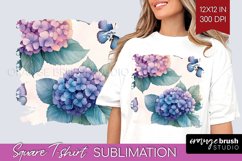Spring Blossom Square Tshirt Background - Flowers PNG Product Image 1