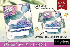 Thank You Money Card PNG - Flowers Money Card Holder Product Image 1