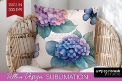 Spring Blossom Pillow Sublimation - Flowers Pillow Cover PNG Product Image 1