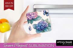 Spring Blossom Magnet Sublimation - Flowers Square Magnet Product Image 1