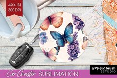 Spring Blossom Car Coaster - Flowers Coaster PNG Sublimation Product Image 1