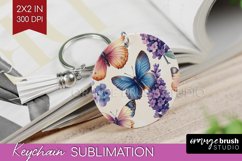 Spring Blossom Keychain PNG - Flowers Keychain Sublimation Product Image 1
