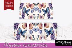 Spring Blossom Mug Wrap - Flowers Mug PNG Sublimation Product Image 1