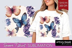Spring Blossom Square Tshirt Background - Flowers PNG Product Image 1