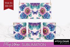 Spring Blossom Mug Wrap - Flowers Mug PNG Sublimation Product Image 1
