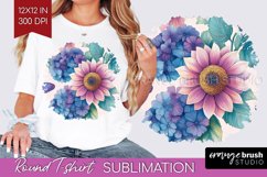 Spring Blossom Round Tshirt Background - Flowers PNG Product Image 1